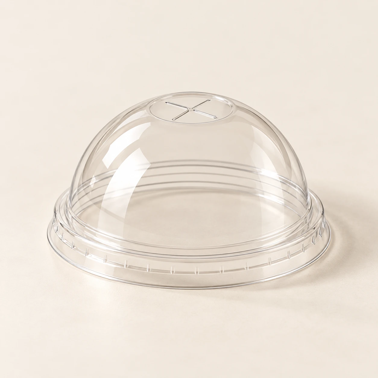 98 mm Clear Dome Lid with Cross Hole